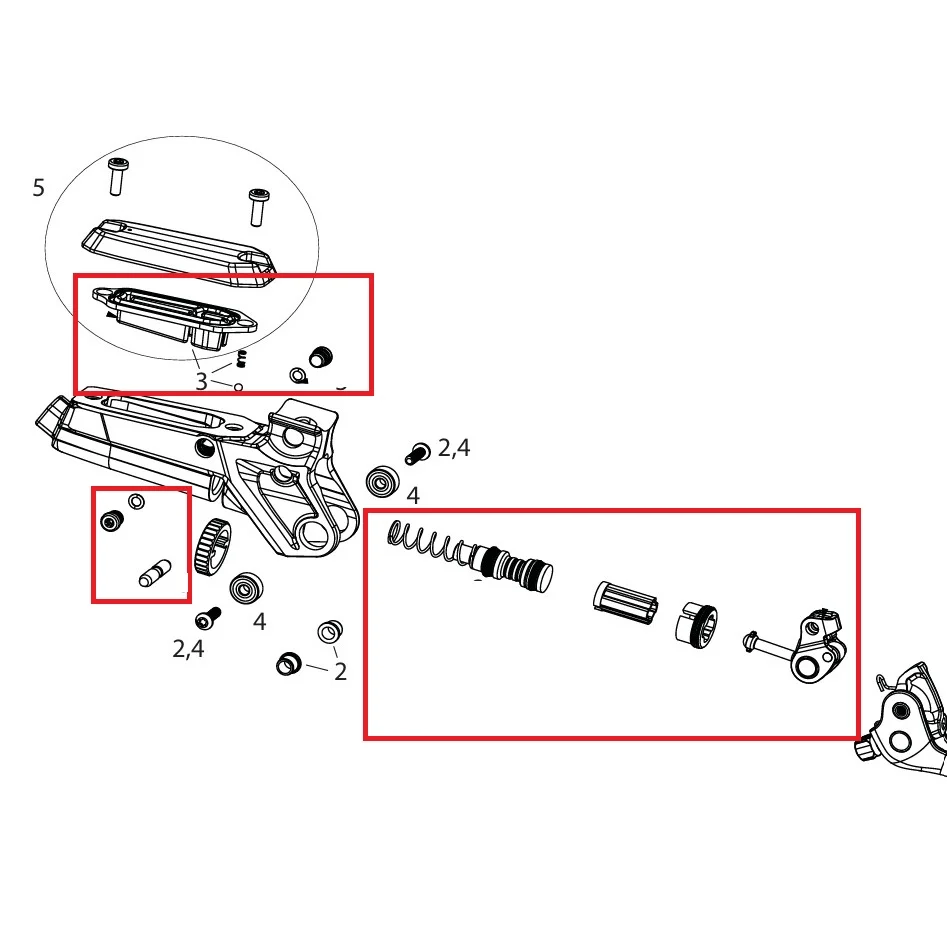 Zestaw wewnętrznych części dźwigni SRAM CODE BRONZE STEALTH C1