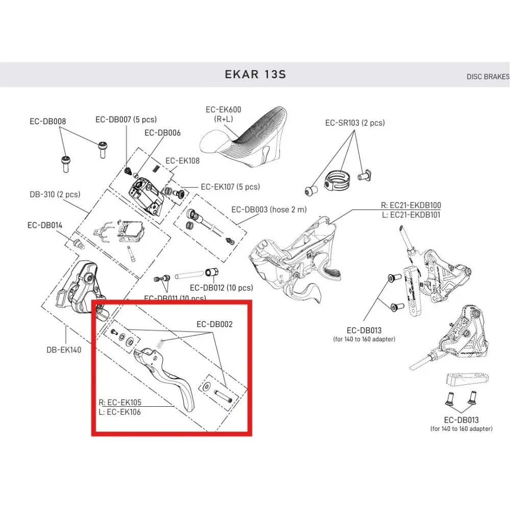 Lewa dźwignia hamulca CAMPAGNOLO EKAR 13V DISC