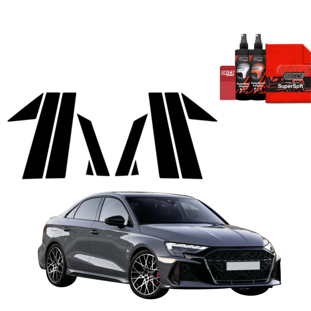 10w1 Czarna folia ochronna na słupek B-C - Audi RS3 (2025-2026)