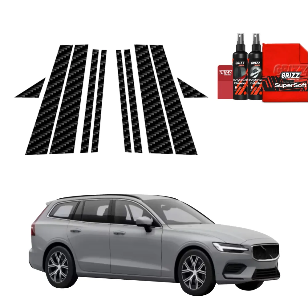 10w1 folia ochronna z włókna węglowego na słupek B-C - Volvo V60 (2026)