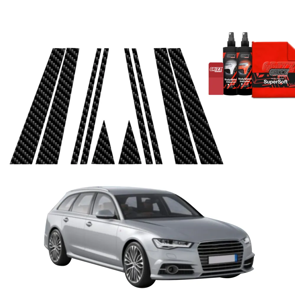 10w1 folia ochronna z włókna węglowego na słupki B-C-S - Audi A6 C7 Avant Facelifting (2014-2018)