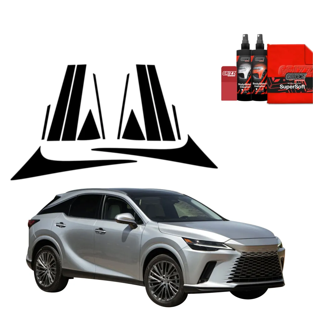 12w1 czarna folia ochronna na słupek -B-C - Lexus RX 350h (2022-2026)
