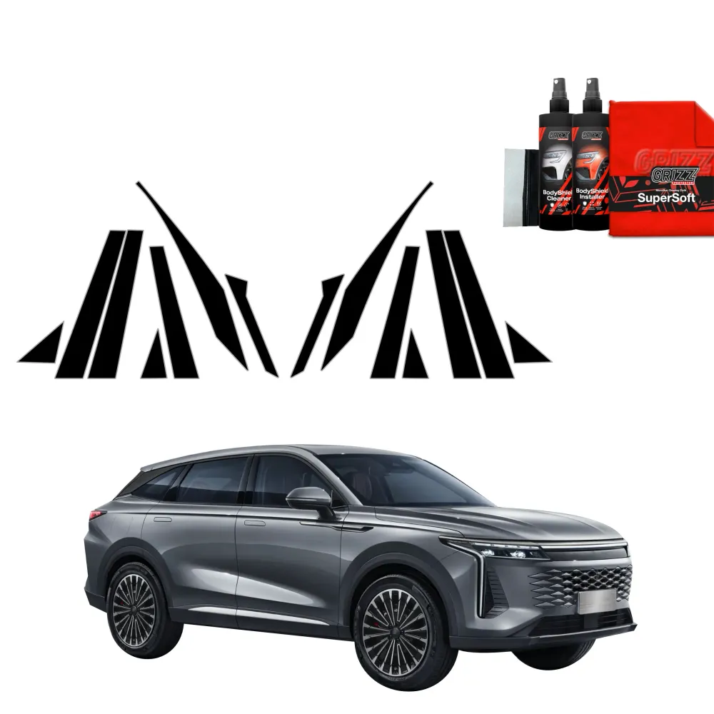 14w1 czarna folia ochronna na słupki -B-C - OMODA 9 Super Hybrid (2025-2026)