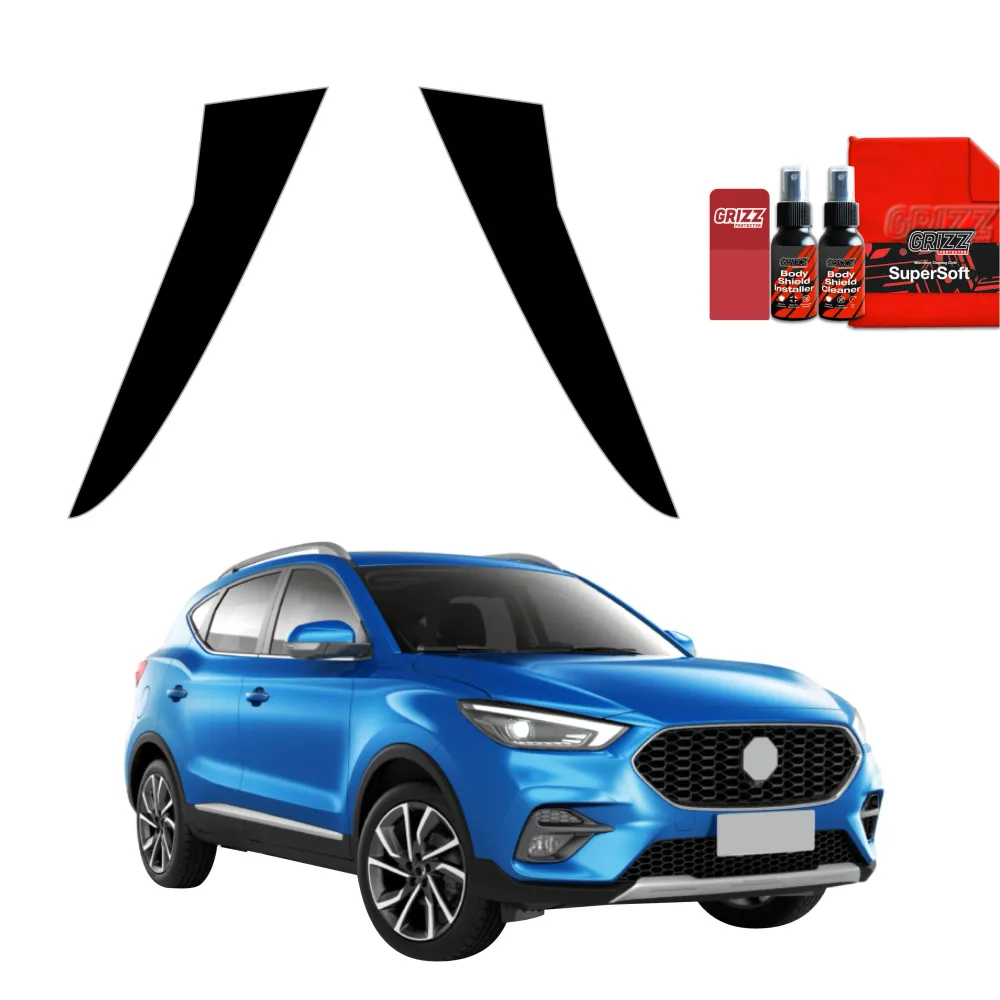 2w1 czarna folia ochronna na słupek C - MG ZS Classic (2019-2025)