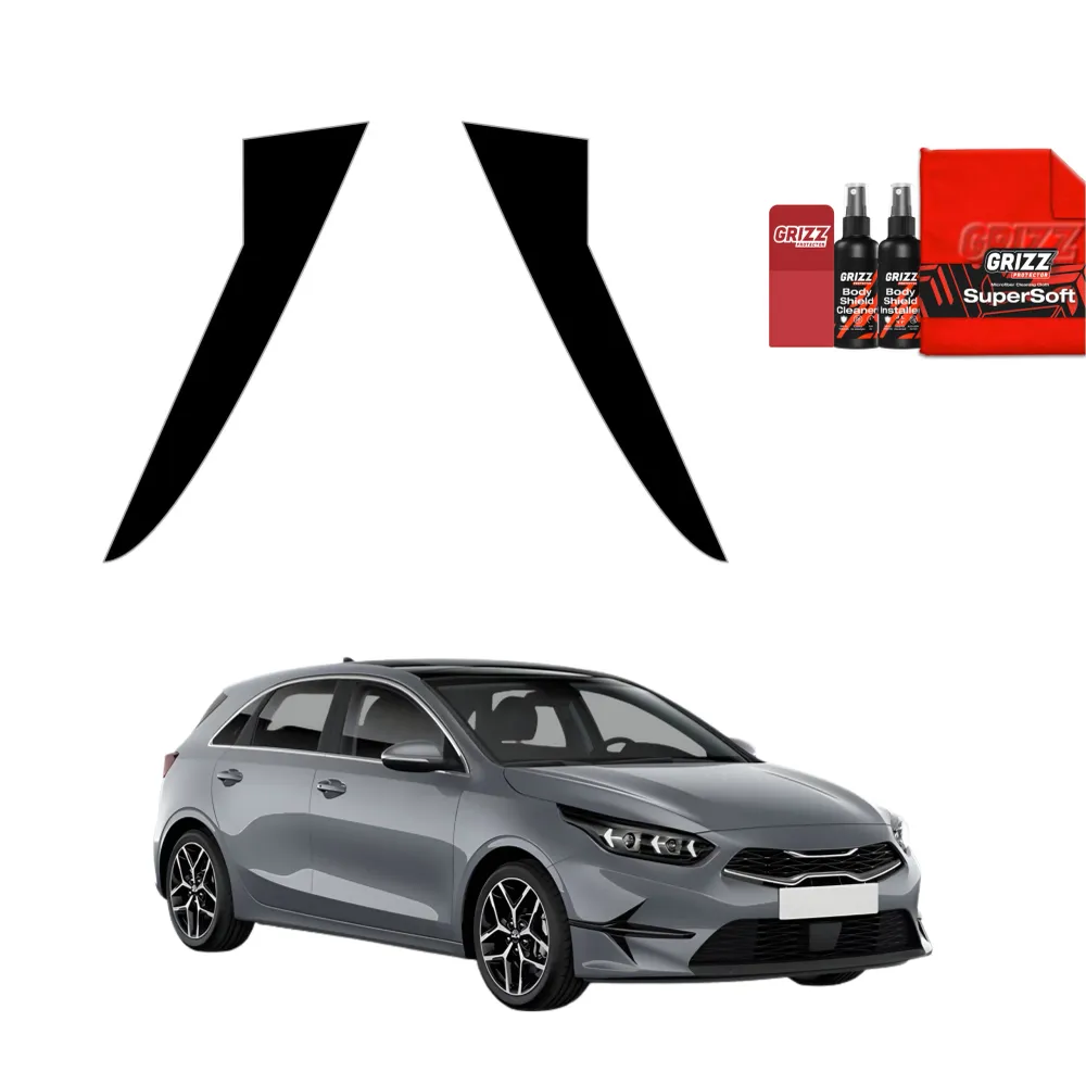 2w1 czarna folia ochronna na słupek B-C - Kia Ceed Hatchback (2021-2025)