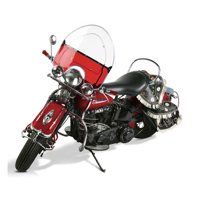 NC Beaded Lower Windshield Red Knucklehead 36-47; Panhead 48