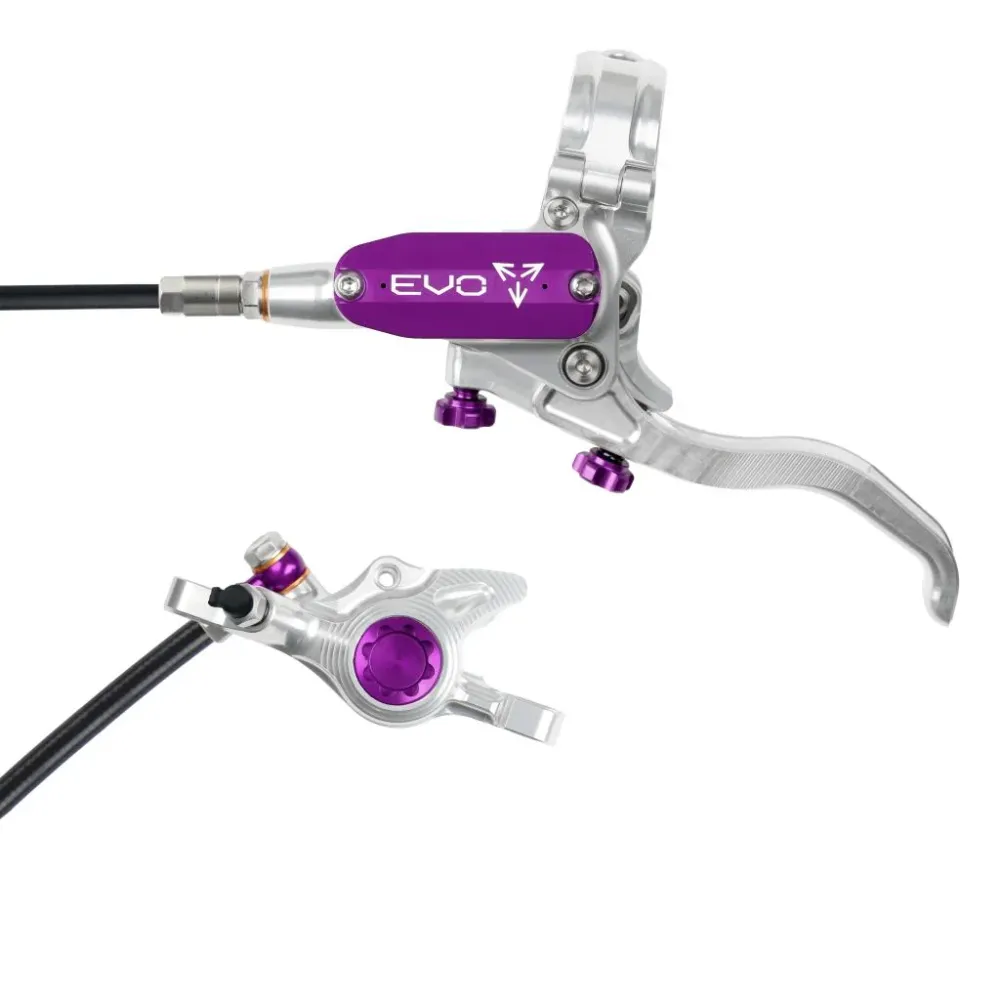 Hamulec przedni HOPE TECH 4 EVO X2 PM srebrny/fioletowy