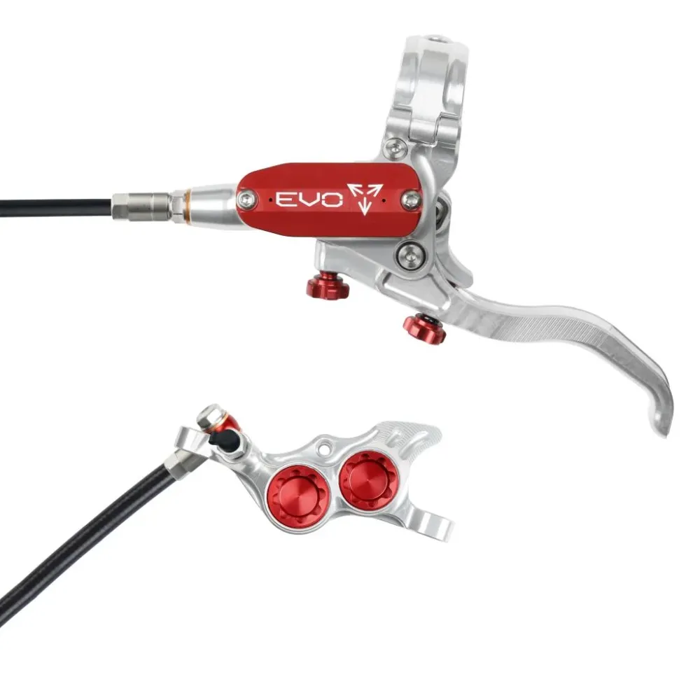 Hamulec przedni HOPE TECH 4 EVO TR4 srebrny/czerwony