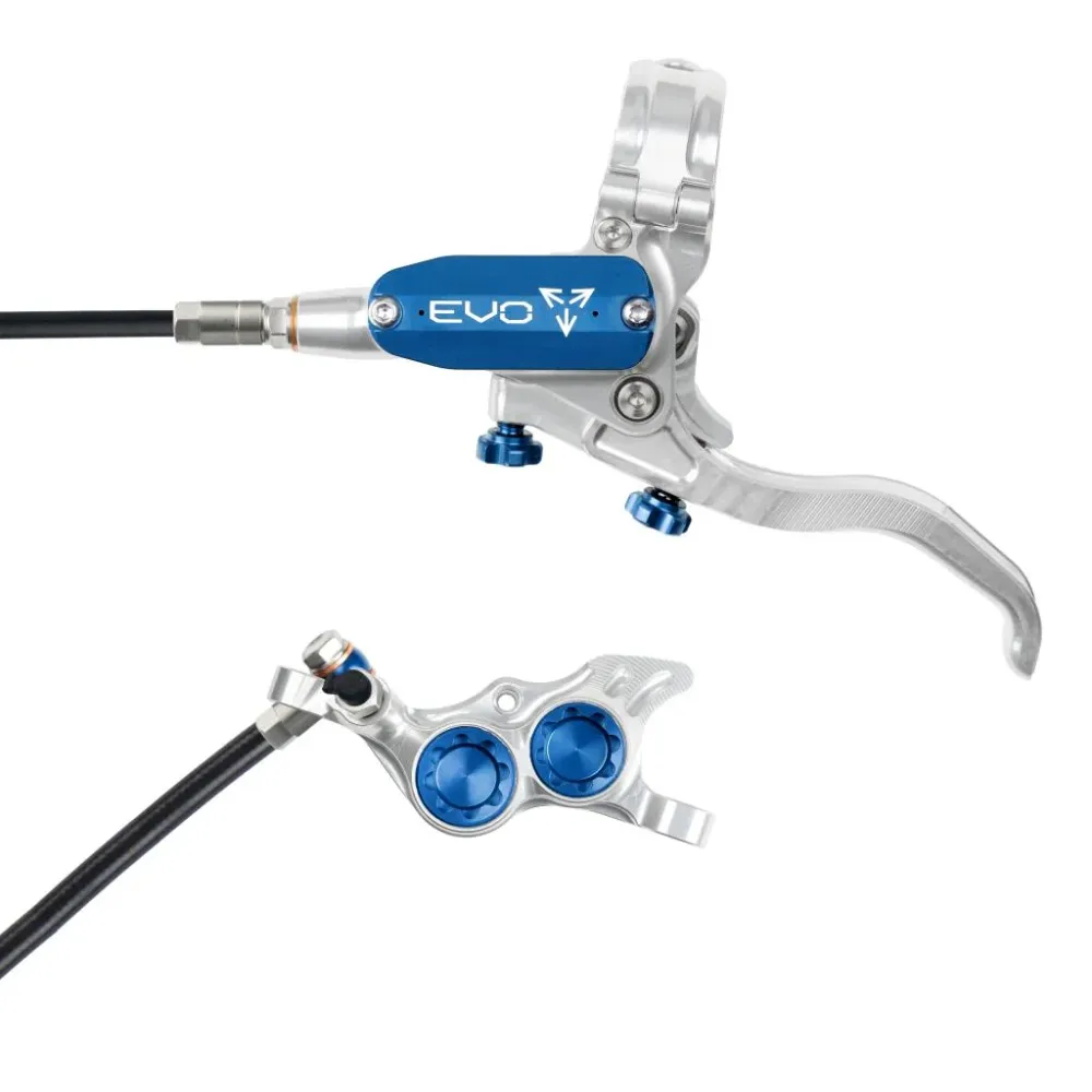 Hamulec przedni HOPE TECH 4 EVO TR4 srebrny/niebieski