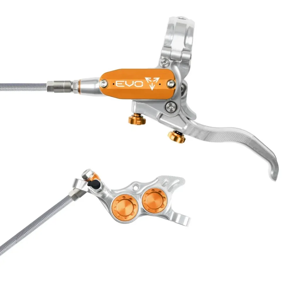 Hamulec przedni HOPE TECH 4 EVO TR4 Aviation srebrny/pomarańczowy