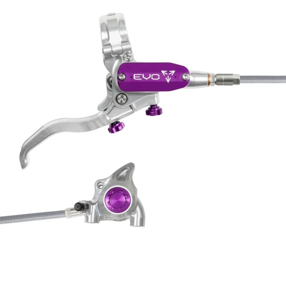 Hamulec tylny HOPE TECH 4 EVO X2 FM Aviation srebrny/fioletowy