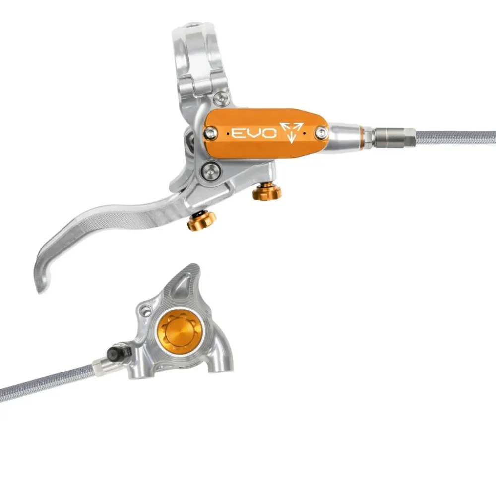 Hamulec tylny HOPE TECH 4 EVO X2 FM Aviation srebrny/pomarańczowy