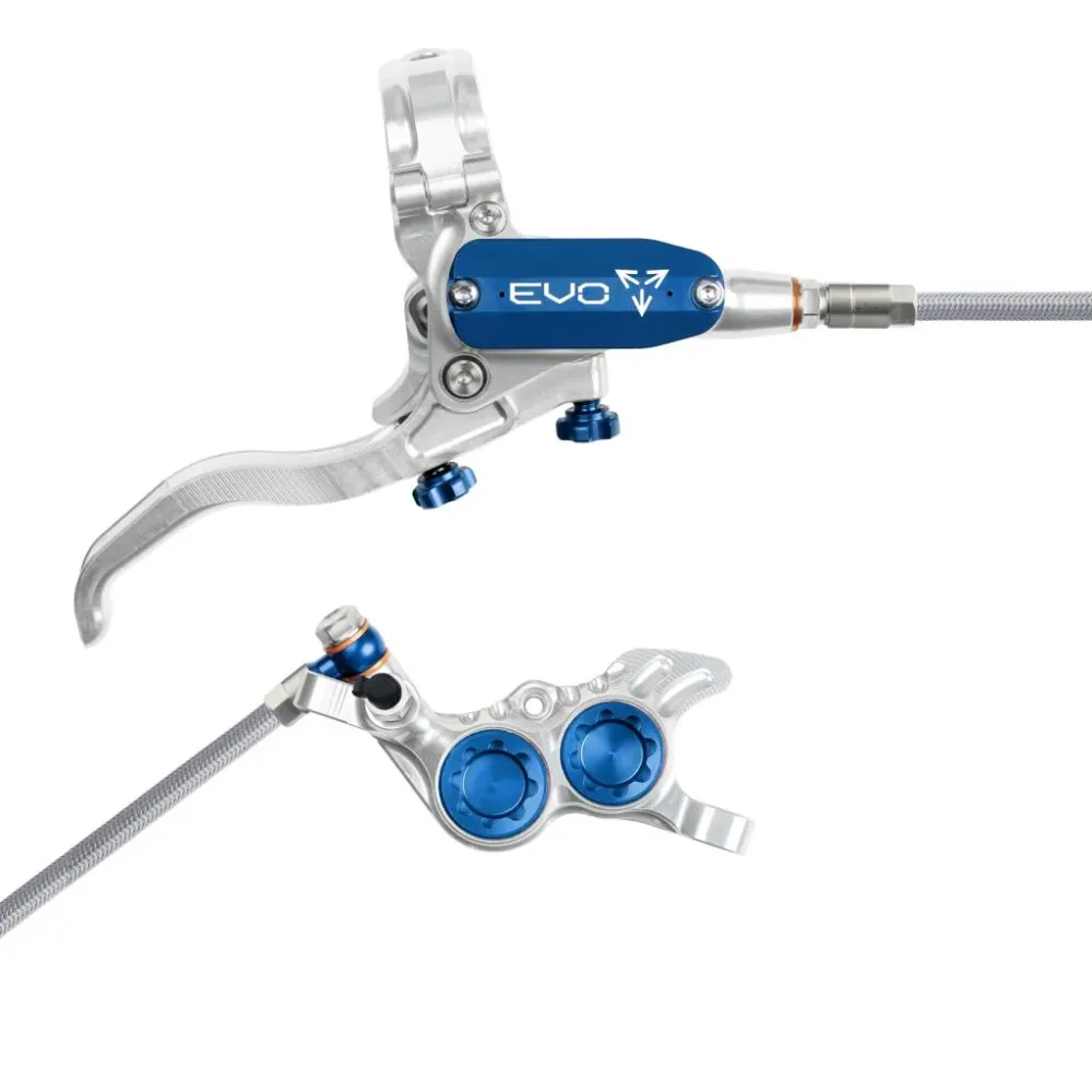 Hamulec tylny HOPE TECH 4 EVO GR4 Aviation srebrny/niebieski