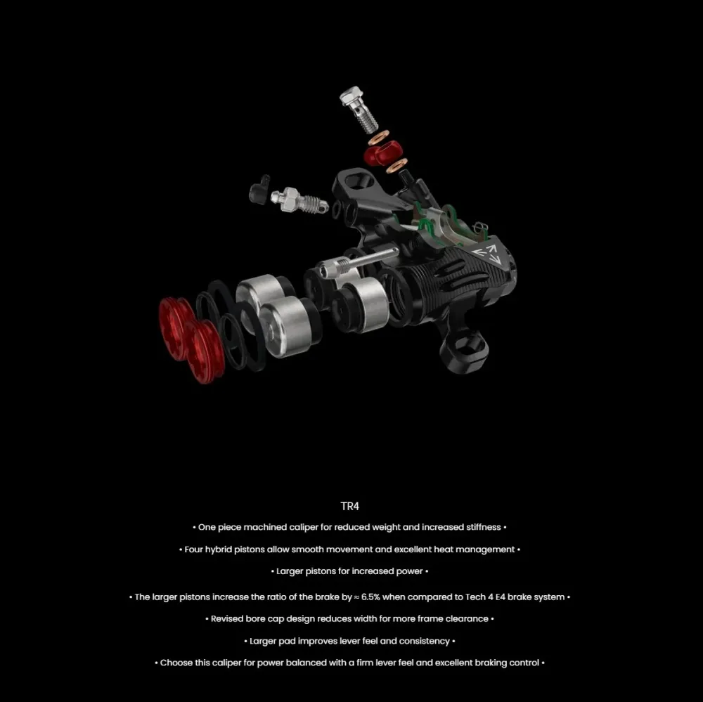 Hamulec tylny HOPE TECH 4 EVO TR4 Aviation czarny/fioletowy