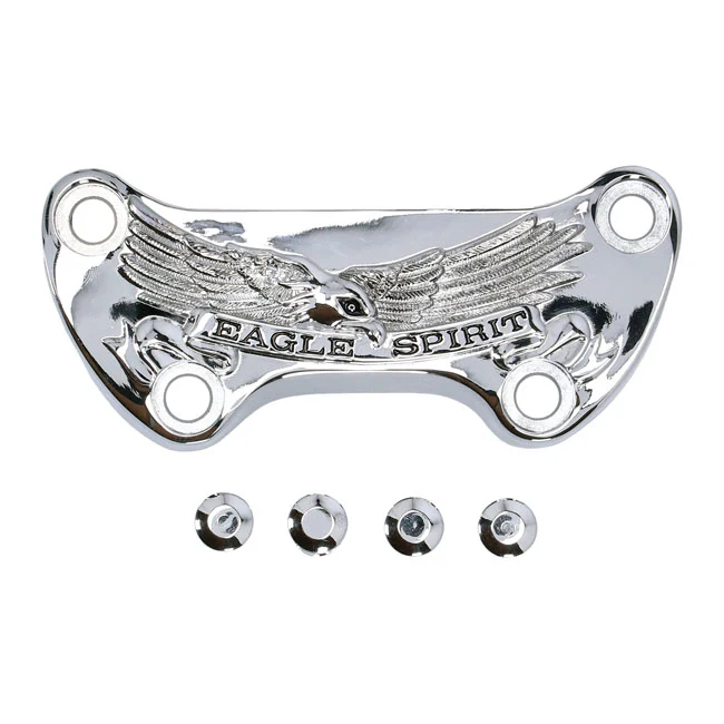 Jednoczęściowy zacisk górny Eagle Spirit Chrome do Harleya