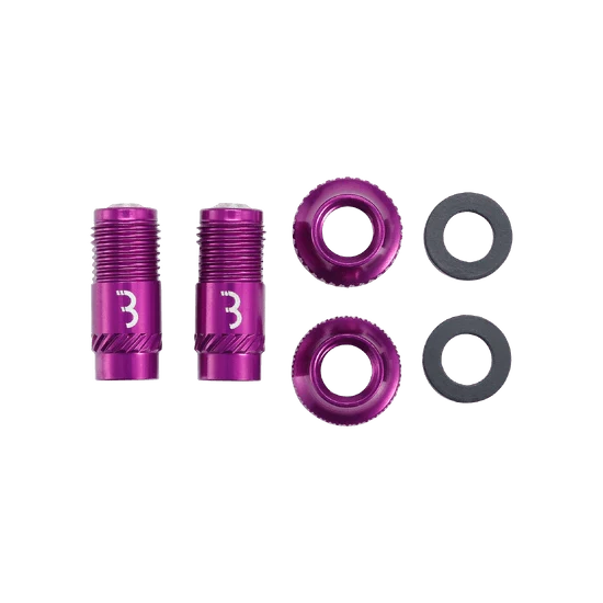 Końcówki zaworów BBB CORE CAP Purple (x2)