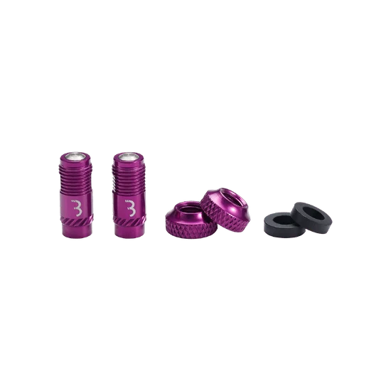 Końcówki zaworów BBB CORE CAP Purple (x2)