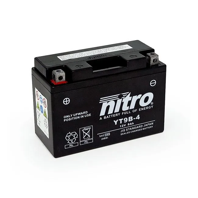 Nitro Uszczelniony akumulator motocyklowy YT9B-4 AGM 8 Ah