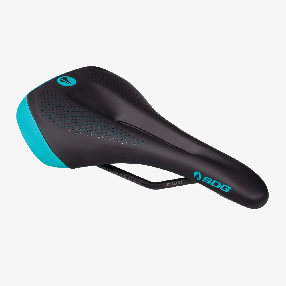 Siodełko damskie SDG ALLURE V2 - Lux Rails - Alloy Black/Turquoise