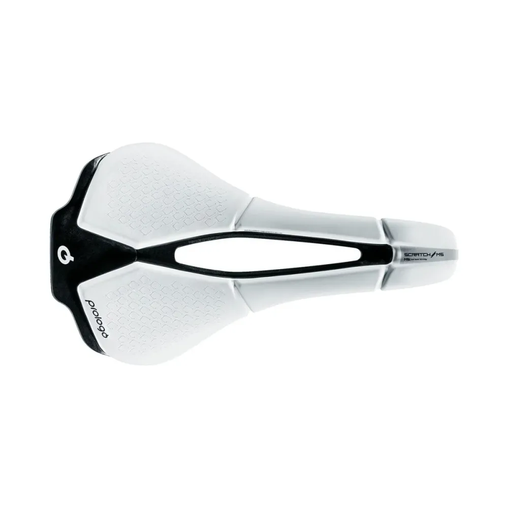 Siodełko karbonowe PROLOGO SCRATCH M5 PAS o szerokości 140 mm, białe