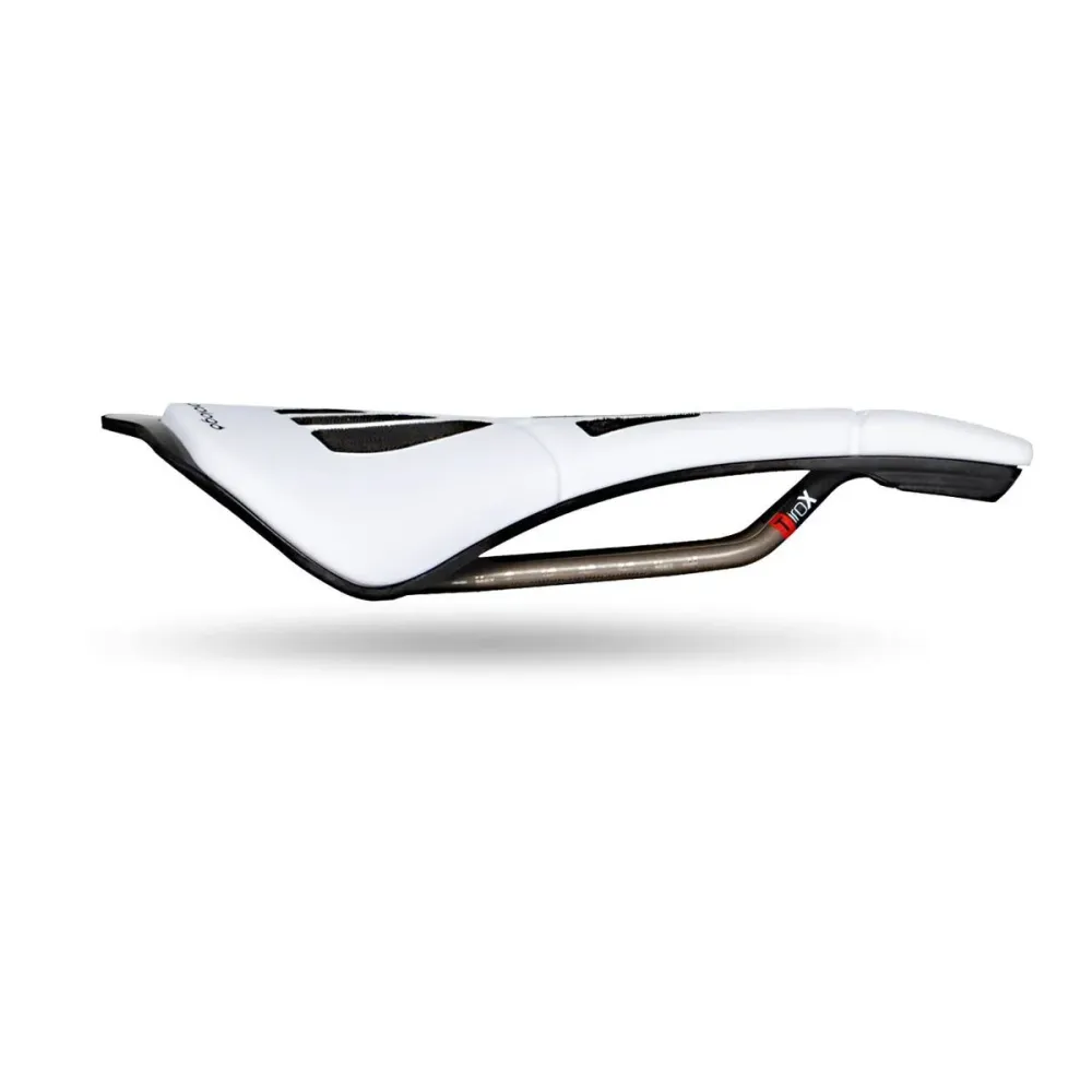 Siodełko PROLOGO SCRATCH M5 CPC z szynami Tirox o szerokości 140 mm, białe