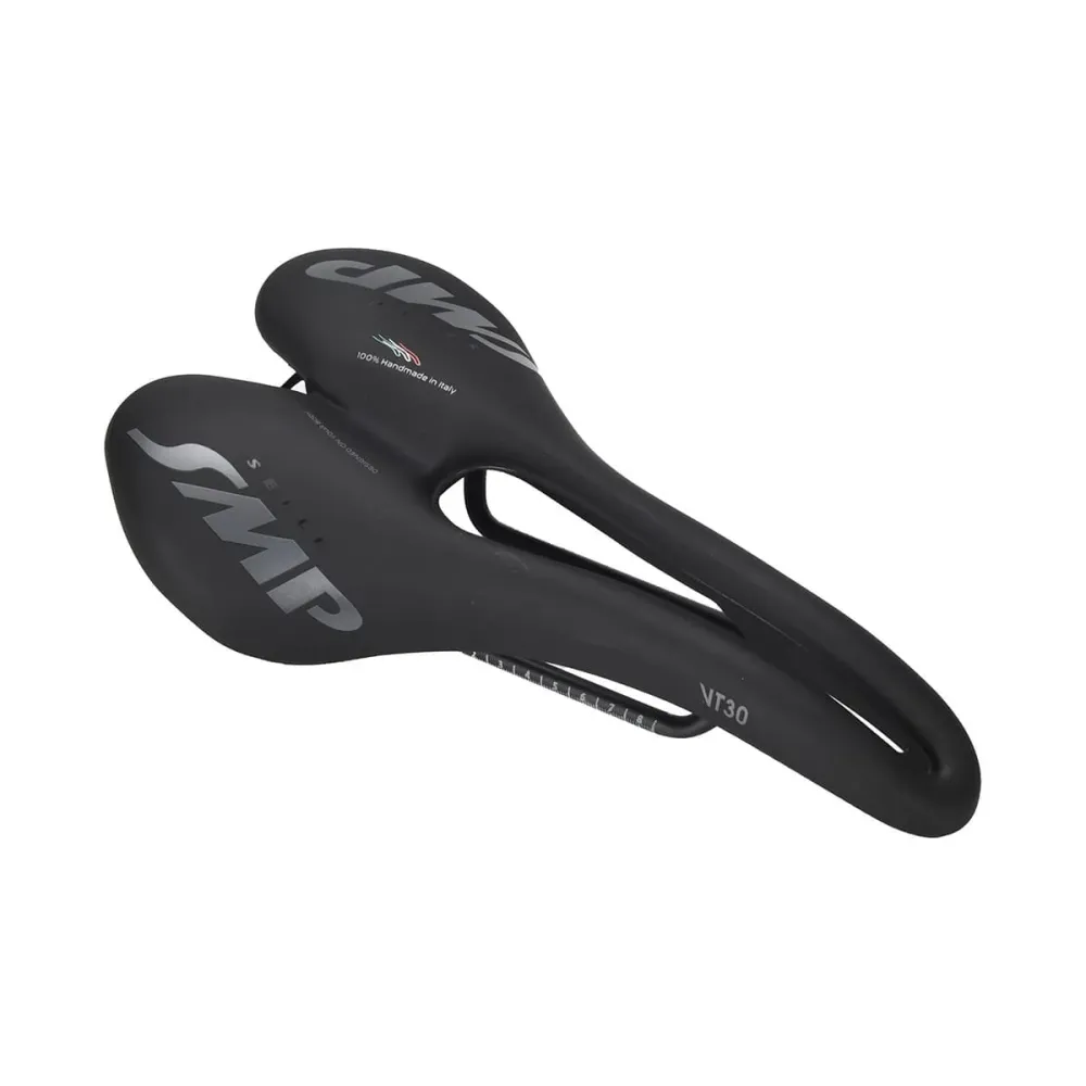 Siodełko SMP VT30 Szerokość 155 mm Szyny stalowe Czarne