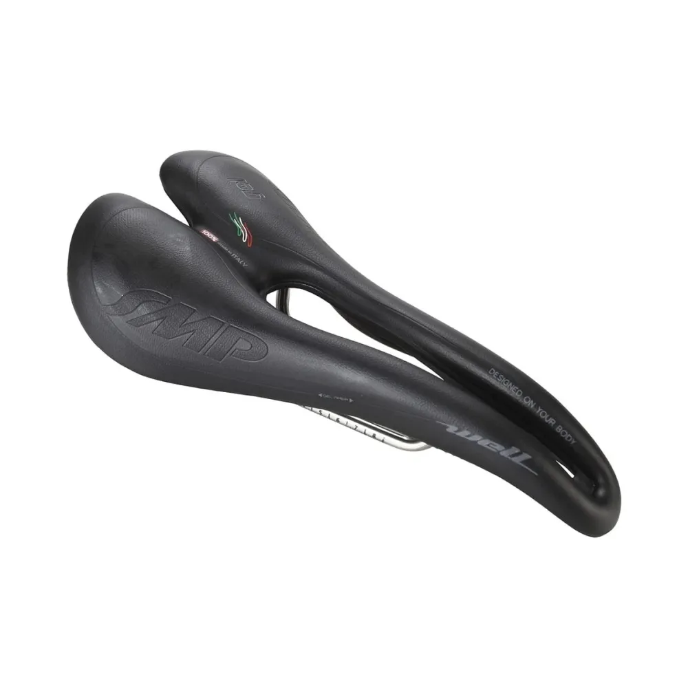 Siodełko SMP WELL GEL Szerokość 144 mm Stalowe szyny Czarny