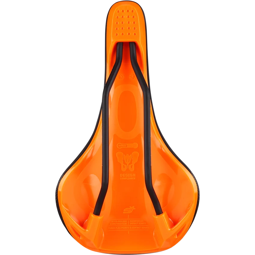 Siodło skórzane SPANK SPIKE 160 CrMo Rails Orange