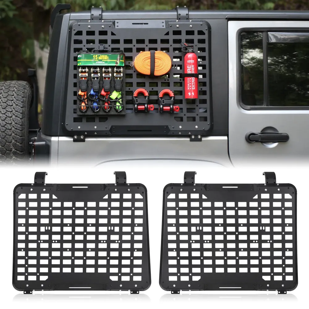 2 szt. Panel do przechowywania na tylnym oknie półka bagażowa pasuje do Jeep Wrangler 2007-2018 JK 4 drzwi taktyczny syste...