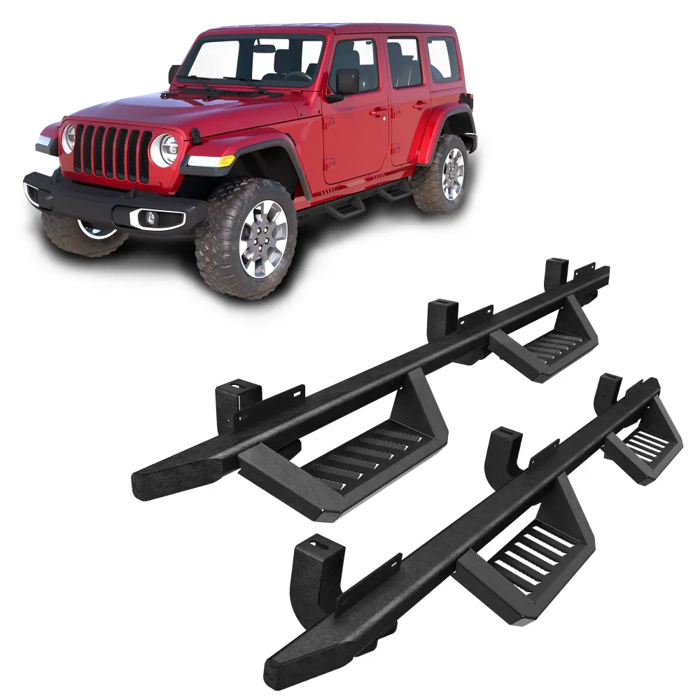 2 szt. Stopnie boczne do 18-25 Jeep Wrangler JL Czarne stopnie boczne malowane proszkowo
