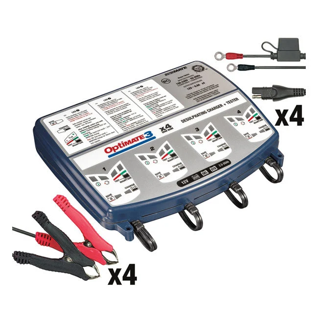 TecMate Optimate 3 X 4-ogniwowa ładowarka akumulatorów 12V