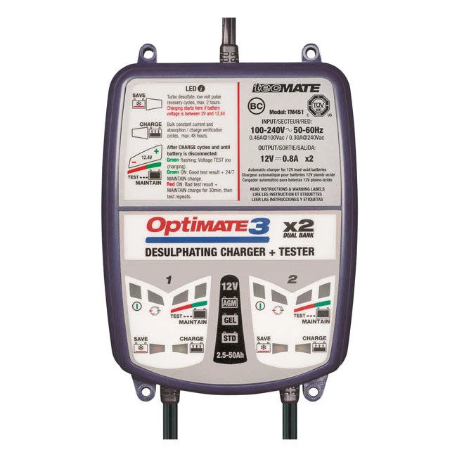 TecMate Optimate Ładowarka 3 X 2 12V