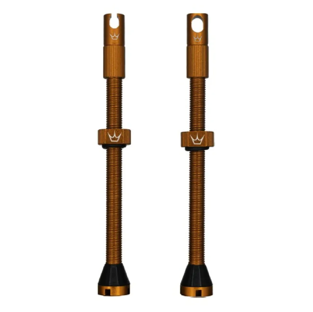 Zawory bezdętkowe PEATY'S x Chris King MK2 Presta 80 mm (x2) brązowe