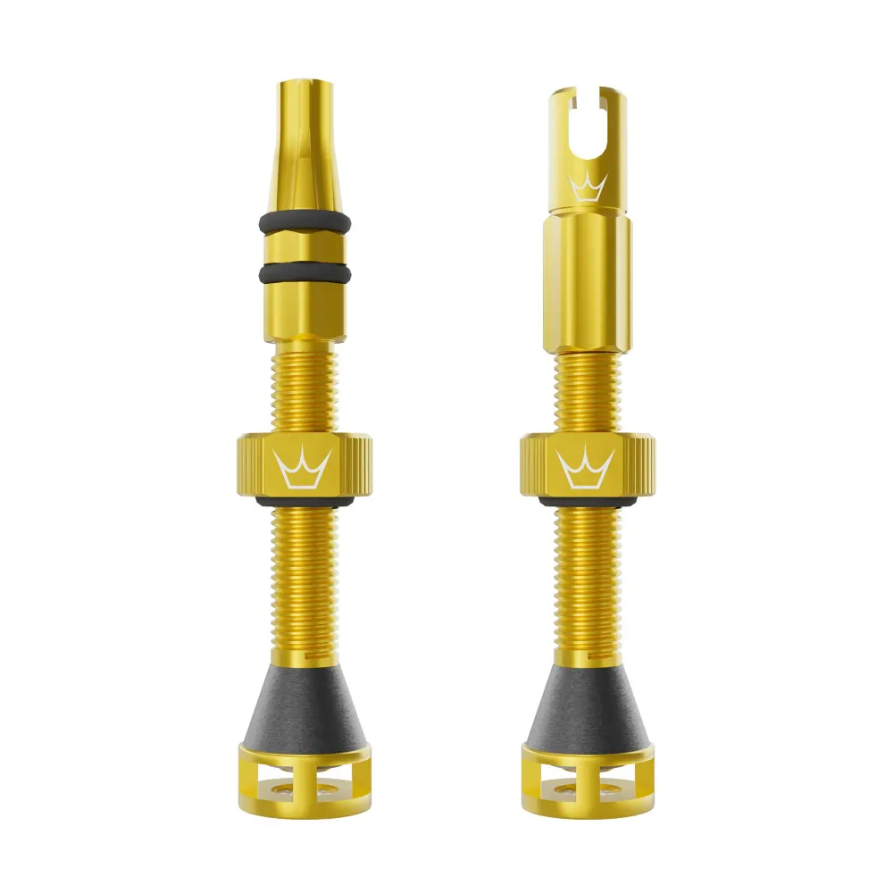 Zawory bezdętkowe PEATY'S HOLESHOT FAST FLOW 60 mm (x2) Gold