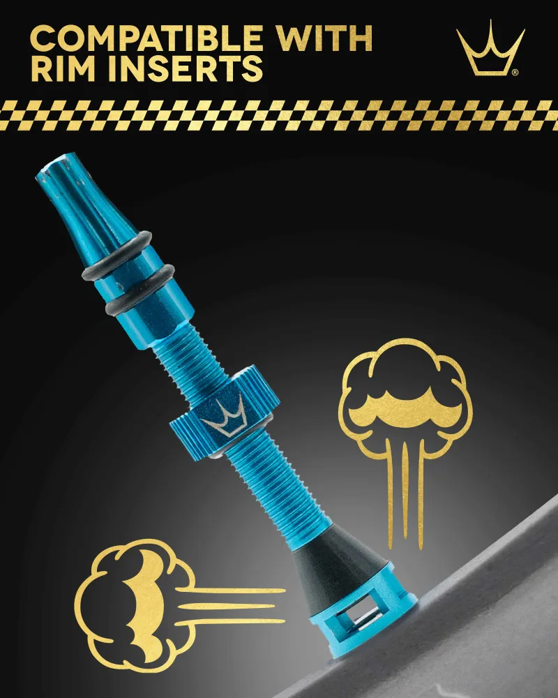 Zawory bezdętkowe PEATY'S HOLESHOT FAST FLOW 42 mm (x2) Petroleum