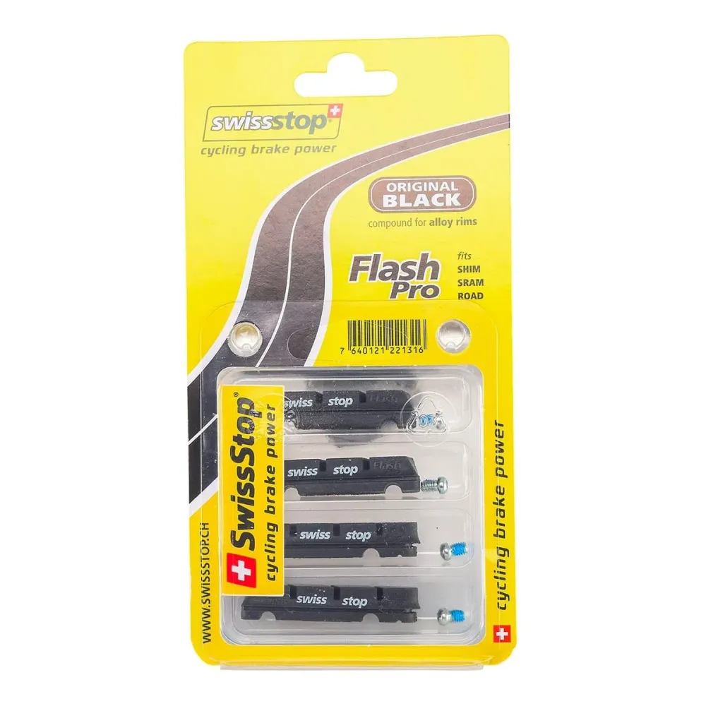 Zestaw 4 butów SWISS STOP FLASH czarne aluminium