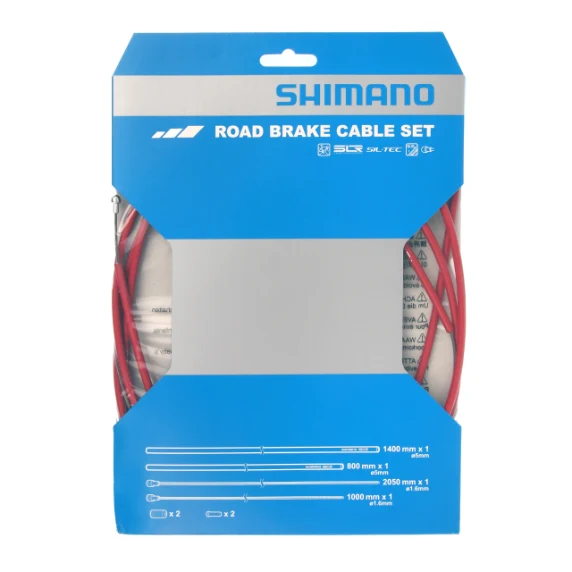 Zestaw linek i przewodów hamulcowych SHIMANO PTFE czerwony