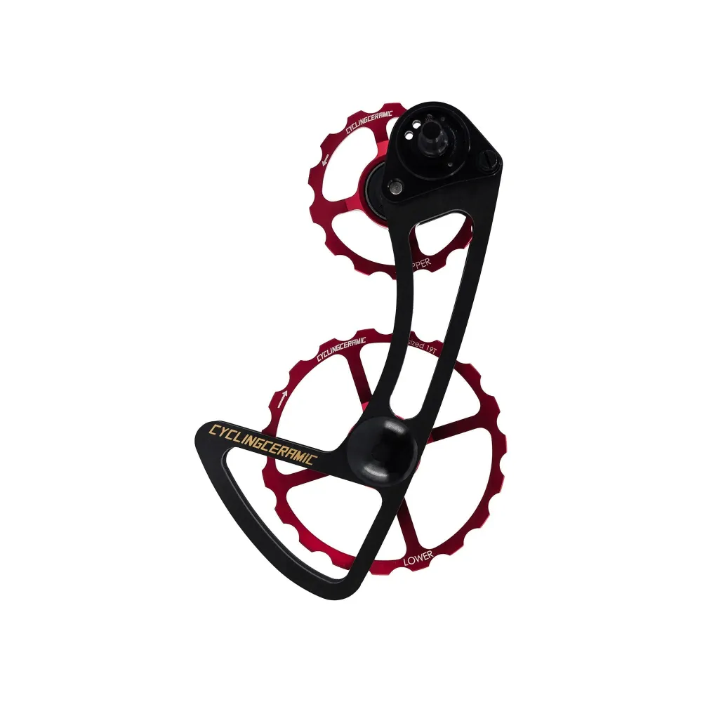 CYCLINGCERAMIC 11-biegowa przerzutka tylna Cage 14/19 Sram E-Tap Red