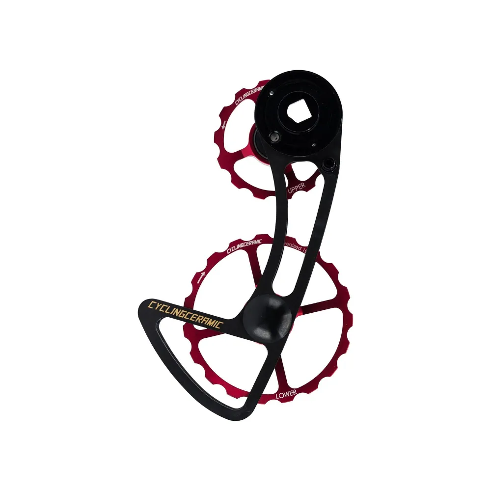Przerzutka tylna CYCLINGCERAMIC 12V klatka 14/19 Sram E-Tap AXS czerwona