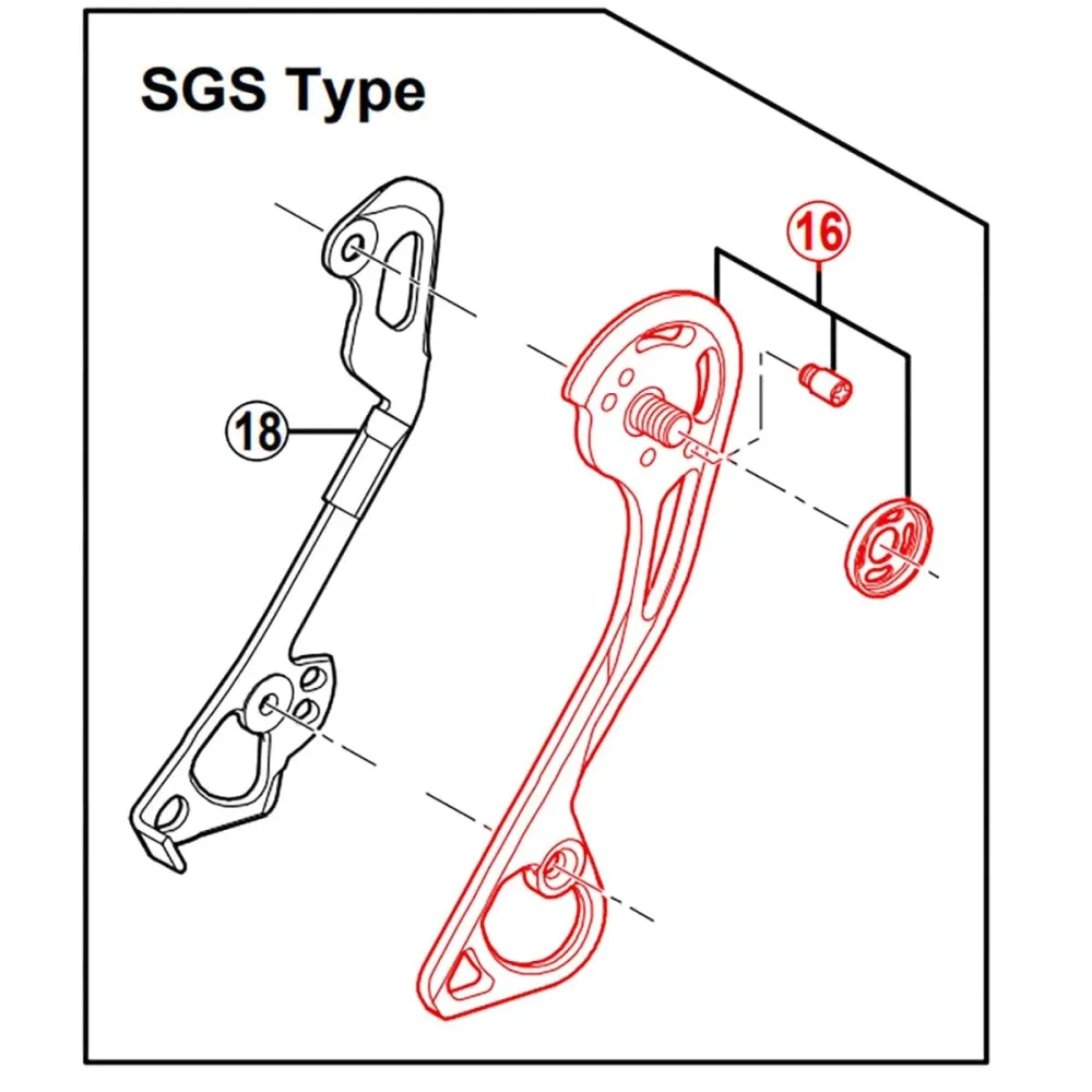 Długi koszyk zewnętrzny do przerzutki tylnej SHIMANO RD-M786-SGS