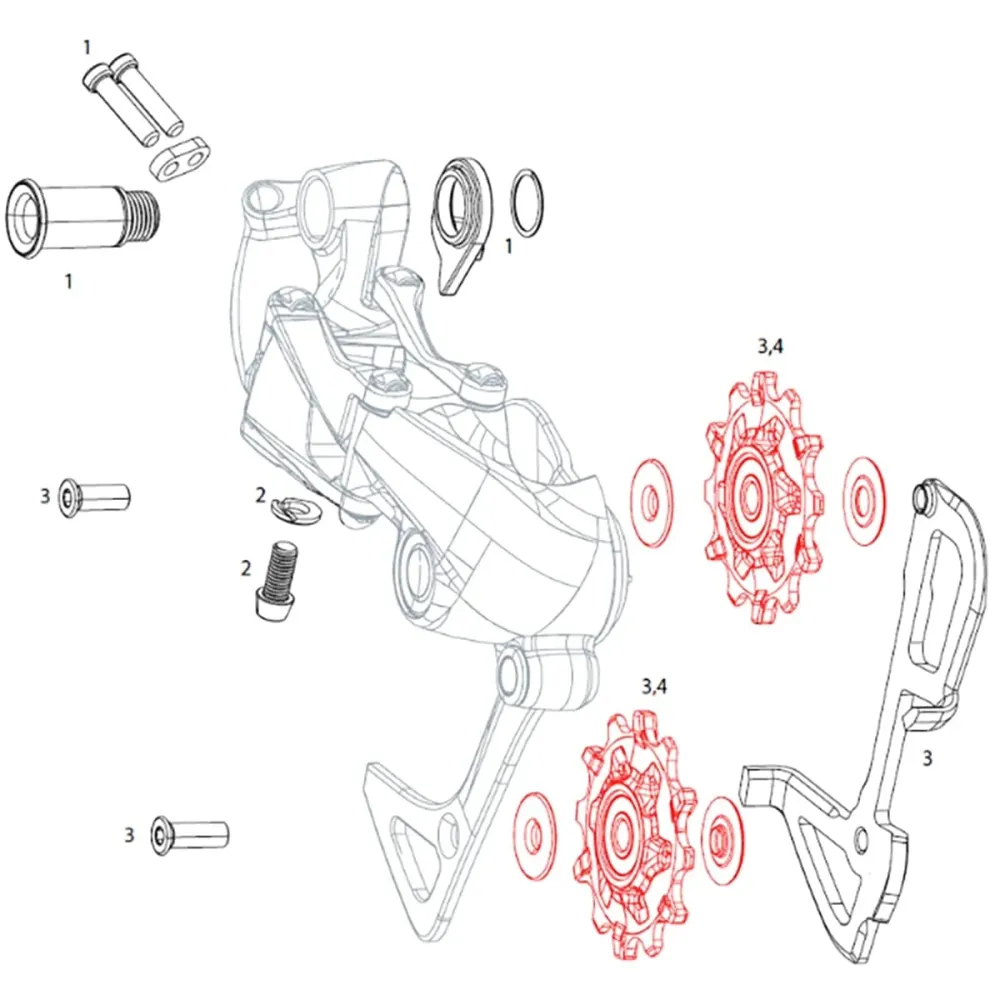 Kółka przerzutki tylnej SRAM X01/X01DH/X1/GX/FORCE1/CX1/RIVAL1 X-SYNC 11V (x2)