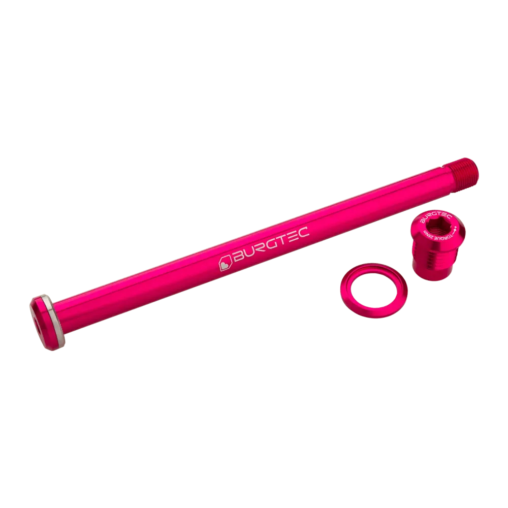 Oś tylnego koł BURGTEC 174 mm do ramy Yeti różowa