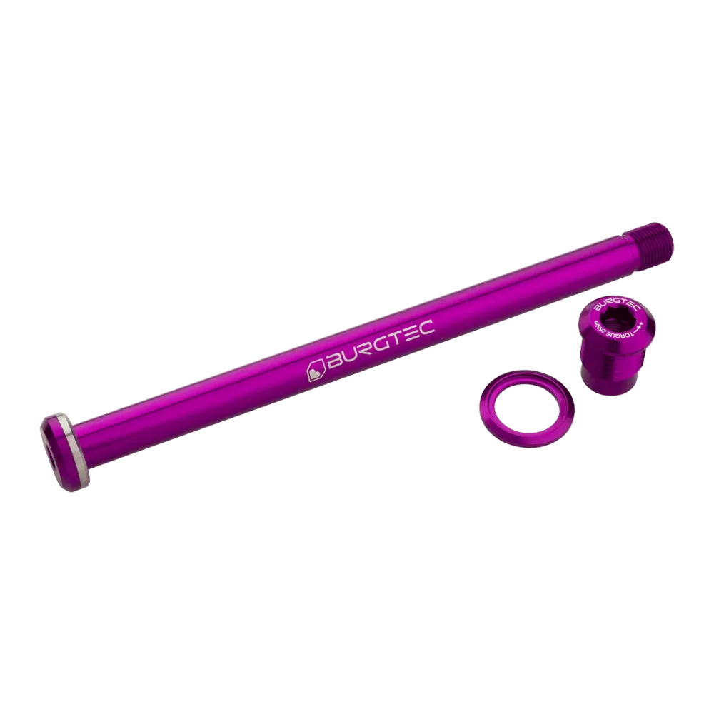 Oś tylnego koł BURGTEC 174 mm do ramy Yeti fioletowa