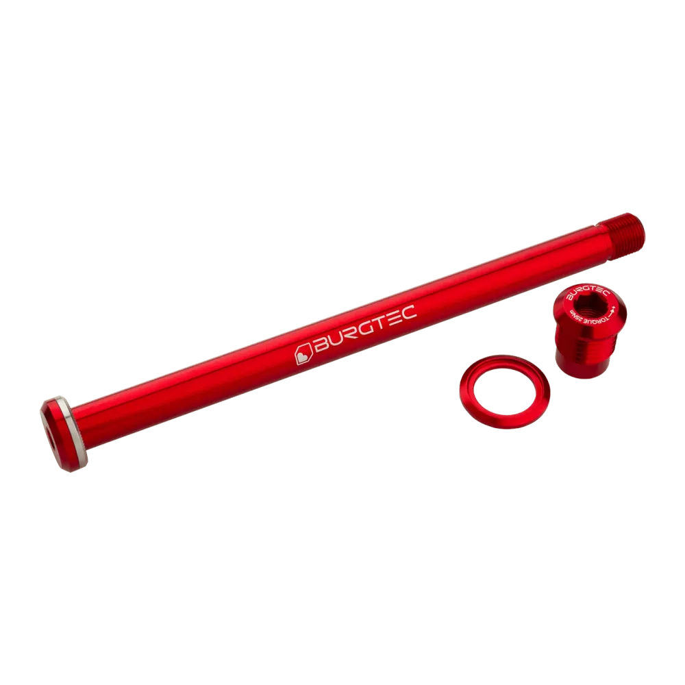 Oś tylnego koł BURGTEC 174 mm do ramy Yeti czerwona