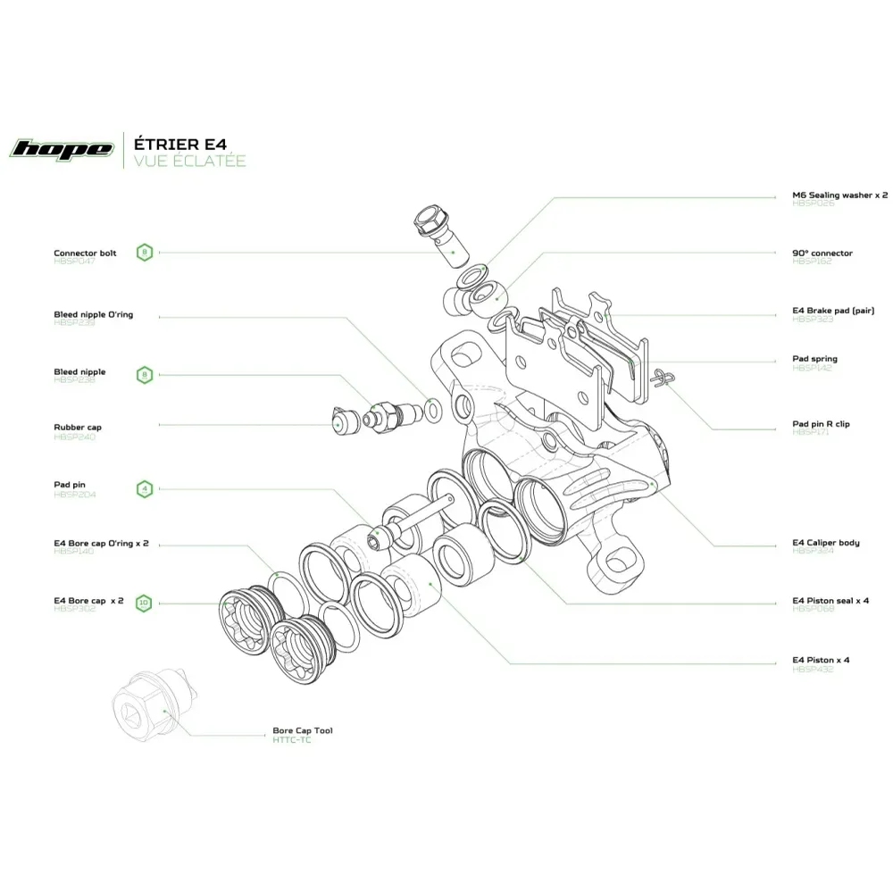 Hydrauliczny zacisk hamulcowy HOPE E4 (